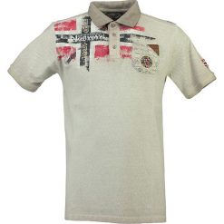 Koszulka polo "Kamo" w kolorze jasnoszarym. Szare koszulki męskie Geographical Norway Men, s, z haftami, z bawełny, polo, bez rękawów. W wyprzedaży za 95,95 zł.