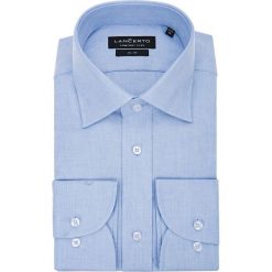 Koszula Błękitna Isla. Niebieskie koszule męskie LANCERTO, m, z haftami, z bawełny, eleganckie. Za 299,90 zł.