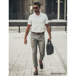 Teczka torba na ramię HAPPY CLUB 1. Szare torby męskie skórzane marki Pakamera, bez wzorów, ze skóry, na ramię. Za 460,00 zł.