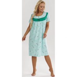Miętowa Koszula Nocna Cariless. Zielone koszule nocne damskie Born2be, xl, bez wzorów, bez rękawów. Za 29,99 zł.