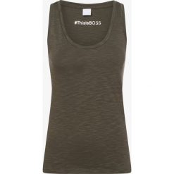 BOSS Casual - Top damski – Telaura, zielony. Zielone topy damskie BOSS Casual, s, bez wzorów, z bawełny, bez kołnierzyka. Za 199,95 zł.