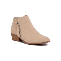 DeeZee WS300703-02 Beżowy. Brązowe botki damskie DeeZee, z materiału, bez obcasa, bez zapięcia. Za 119,99 zł.