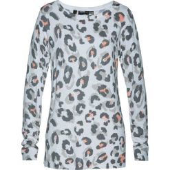 Sweter bonprix biel wełny z nadrukiem. Białe swetry damskie bonprix, z nadrukiem, z wełny, bez rękawów, bez kaptura. Za 109,99 zł.