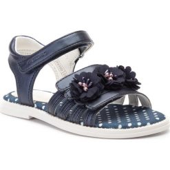 Sandały GEOX - J S.Karly G. D J9235D 000NF C4002 M Navy. Niebieskie sandały dziewczęce Geox, ze skóry ekologicznej, bez zapięcia. W wyprzedaży za 169,00 zł.
