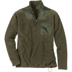 Bluza z polaru z zamkiem Regular Fit bonprix ciemnooliwkowy. Zielone bluzy męskie bonprix, m, bez wzorów, z polaru, bez kołnierzyka, bez rękawów, bez kaptura. Za 49,99 zł.