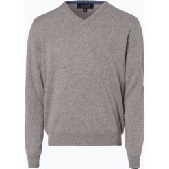 Andrew James - Sweter męski z czystego kaszmiru, beżowy. Brązowe swetry klasyczne męskie Andrew James, m, z kaszmiru, z dekoltem w serek. Za 379,95 zł.