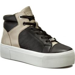 Sneakersy DKNY - Blue 23162118 Parchmnt/Blk 904. Brązowe półbuty damskie DKNY, na co dzień, bez wzorów, ze skóry, bez obcasa, na płaskiej podeszwie, bez zapięcia. W wyprzedaży za 499,00 zł.