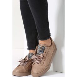 Beżowe Buty Sportowe Unique Rebell. Brązowe buty sportowe damskie Inny, z aplikacjami, sportowe. Za 49,99 zł.