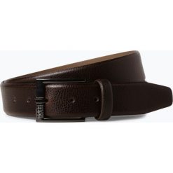 BOSS - Męski pasek skórzany – Elloy, czarny. Czarne paski męskie Boss, w paski, wizytowe. Za 249,95 zł.