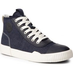 Trampki G-STAR RAW - Rackam Parta Denim Mid D12450-8936-6486 Dk Saru Blue. Niebieskie półbuty damskie G-Star RAW, bez wzorów, ze skóry, retro, bez obcasa, na płaskiej podeszwie, bez zapięcia. W wyprzedaży za 279,00 zł.