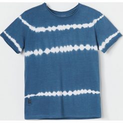 Bawełniany t-shirt z efektem tie dye - Szary. Szare t-shirty męskie Reserved, m, bez wzorów, z bawełny, bez kołnierzyka. Za 34,99 zł.