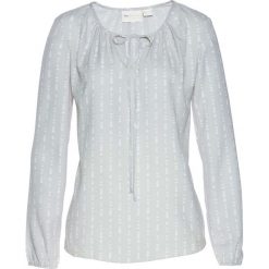 Sukienka shirtowa bonprix ciemnoniebiesko-biały z nadrukiem. Niebieskie bluzki damskie bonprix, z nadrukiem, bez kołnierzyka, bez rękawów, dopasowane. Za 54,99 zł.