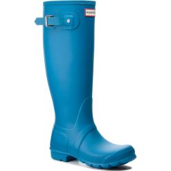 Kalosze HUNTER - Org Tall WFT1000RMA Ocean Blue. Niebieskie kalosze damskie Hunter, bez wzorów, z tworzywa sztucznego. W wyprzedaży za 389,00 zł.