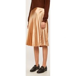 Answear - Spódnica. Żółte spódniczki damskie ANSWEAR, na co dzień, s, bez wzorów, z tkaniny, casualowe, midi, rozkloszowane. W wyprzedaży za 59,90 zł.