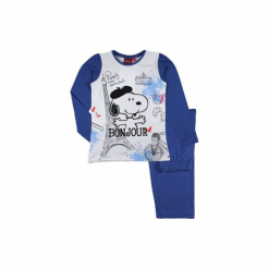 Piżama dziewczęca Snoopy z printem. Szare piżamy dziewczęce TXM, bez wzorów, bez rękawów. Za 32,99 zł.