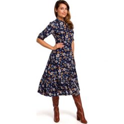 Rozkloszowana Sukienka z Dopasowaną Górą Model 2. Czarne sukienki damskie Molly.pl, na jesień, s, bez wzorów, eleganckie, ze stójką, bez rękawów, ołówkowe. Za 198,90 zł.