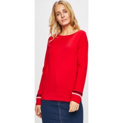 Tommy Hilfiger - Sweter. Niebieskie swetry damskie TOMMY HILFIGER, s, bez wzorów, z bawełny, z krótkim rękawem, krótkie, bez kaptura. W wyprzedaży za 399,90 zł.