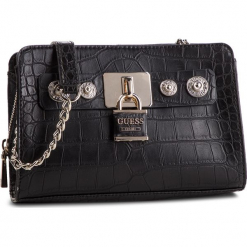 Torebka GUESS - HWCG71 82140 BLA. Czarne torebki klasyczne damskie marki Guess, z aplikacjami, ze skóry ekologicznej. Za 559,00 zł.