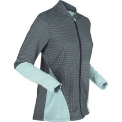 Kurtka treningowa, długi rękaw bonprix czarno-morski pastelowy. Czarne kurtki damskie marki bonprix, bez wzorów, długie, bez kaptura. Za 89,99 zł.
