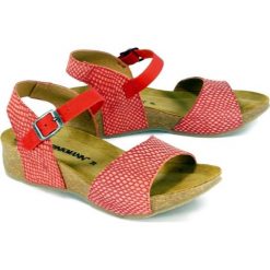 DR. BRINKMANN 711012-4 rot, sandały damskie. Sandały damskie Dr. Brinkmann, bez wzorów, ze skóry, bez obcasa, bez zapięcia. Za 249,90 zł.