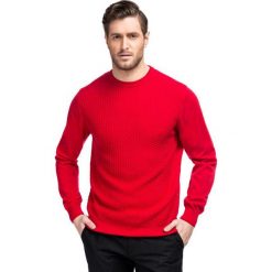 Sweter ADALBERTO SWTR000203. Czerwone swetry męskie Giacomo Conti, m, bez wzorów, z bawełny, bez kołnierzyka, bez kaptura. Za 229,00 zł.