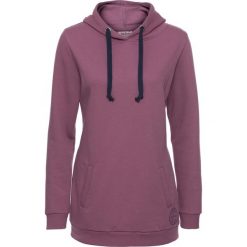Długa bluza, długi rękaw bonprix matowy jeżynowy. Fioletowe bluzy rozpinane damskie bonprix, z nadrukiem, z długim rękawem, długie. Za 79,99 zł.