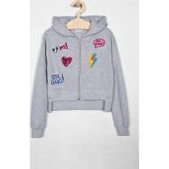 Blukids - Bluza dziecięca 140-170 cm. Szare bluzy dziewczęce Blukids, z nadrukiem, z bawełny, z kapturem. W wyprzedaży za 59,90 zł.