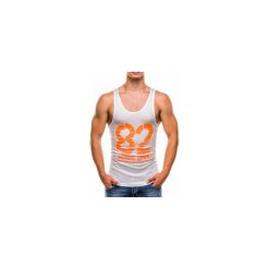 BOKSERKA MĘSKA Z NADRUKIEM S826 - ECRU. Pomarańczowe bokserki męskie Ombre Clothing, s, z nadrukiem, bez kołnierzyka. Za 19,99 zł.