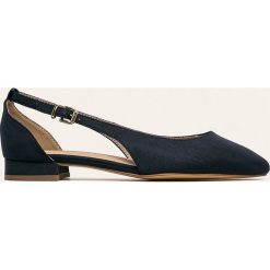 Tamaris - Baleriny. Niebieskie baleriny damskie Tamaris, bez wzorów, z materiału, bez obcasa, na obcasie. Za 189,90 zł.