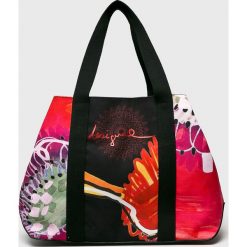 Desigual - Torebka. Czarne torebki klasyczne damskie marki Desigual, bez wzorów, z poliesteru, casualowe, na ramię, duże, bez dodatków. Za 249,90 zł.