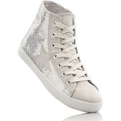 Wysokie sneakersy bonprix srebrny. Szare buty chłopięce sportowe marki bonprix, na zamek. Za 79,99 zł.