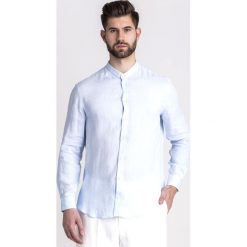 KOSZULA Emporio Armani. Niebieskie koszule męskie Emporio Armani, s, bez wzorów, klasyczne, ze stójką, bez rękawów. Za 692,30 zł.