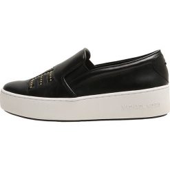 MICHAEL Michael Kors TRENT SLIP ON Półbuty wsuwane black. Czarne półbuty damskie wsuwane MICHAEL Michael Kors, ze skóry, na niskim obcasie. Za 669,00 zł.