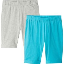 Spodenki kolarki (2 pary) bonprix jasnoszary melanż- błękit laguny. Szare spodnie dziewczęce bonprix, na lato, bez wzorów. Za 39,98 zł.