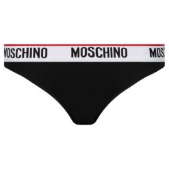 Figi klasyczne Moschino Underwear & Swim A4712 9014. Białe figi damskie Moschino Underwear & Swim, bez wzorów, z elastanu. W wyprzedaży za 119,00 zł.