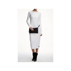 WHITE SWAN. Czarne sukienki damskie Unknown style, s, bez wzorów, z dzianiny, z włoskim kołnierzykiem, bez rękawów. Za 420,00 zł.