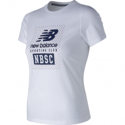 New Balance AWT71657WT. Szare koszulki damskie New Balance, xs, bez wzorów, z bawełny, klasyczne, z klasycznym kołnierzykiem. W wyprzedaży za 69,99 zł.