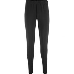 Legginsy ze sztywniejszego materiału w prążek bonprix czarny. Czarne legginsy damskie marki bonprix, w prążki. Za 69,99 zł.