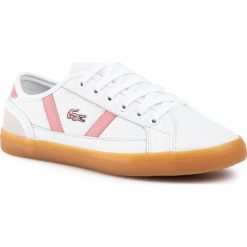 Tenisówki LACOSTE - Sideline 3191 Cfa 7-38CFA0038B53 Wht/Pnk. Białe półbuty damskie Lacoste, bez wzorów, ze skóry, bez zapięcia. W wyprzedaży za 229,00 zł.