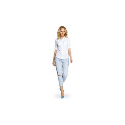 Koszule Moe M027 Klasyczna taliowana koszula z krótkim rękawem. Białe koszule body damskie marki Moe, s, klasyczne, z klasycznym kołnierzykiem. Za 85,00 zł.