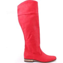 Nieocieplane kozaki bez zamka - skóra naturalna - model 125 - kolor czerwony. Czerwone kozaki damskie Zapato, na lato, z jeansu, eleganckie, na wysokim obcasie, na płaskiej podeszwie, na zamek. W wyprzedaży za 391,20 zł.