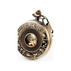 ZODIAK I zegarek kieszonkowy, dewizka. Pomarańczowe zegarki męskie marki Drobiny czasu, ze stali. Za 229,00 zł.