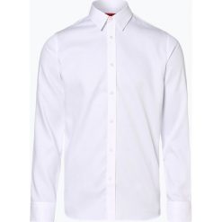 HUGO - Koszula męska łatwa w prasowaniu – Elisha01, biały. Białe koszule męskie HUGO, m, bez wzorów, eleganckie, bez kołnierzyka, bez rękawów. Za 399,95 zł.
