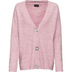 Sweter rozpinany oversize z ozdobnymi guzikami bonprix różowobrązowy melanż. Różowe swetry damskie bonprix, melanż. Za 89,99 zł.