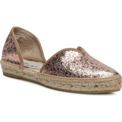 Espadryle MANEBI - Open-Side Flats G 0.4 O0 Rose Gold. Żółte espadryle damskie Manebi, bez wzorów, ze skóry, bez obcasa, na płaskiej podeszwie. Za 599,00 zł.