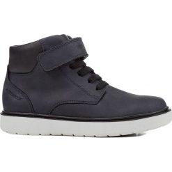 Geox - Buty. Niebieskie trampki chłopięce Geox, bez wzorów, ze skóry, sportowe, z okrągłym noskiem, bez zapięcia. W wyprzedaży za 329,90 zł.