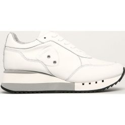 Blauer - Buty skórzane. Białe buty sportowe damskie Blauer, bez wzorów, ze skóry, sportowe. W wyprzedaży za 449,90 zł.
