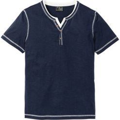 T-shirt w optyce 2 w 1 bonprix ciemnoniebieski. Niebieskie t-shirty męskie bonprix, s, bez wzorów, bez kołnierzyka. Za 44,99 zł.