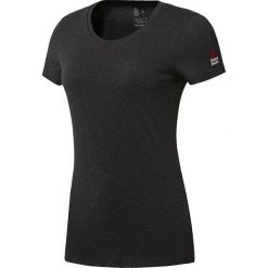KOSZULKA REEBOK RC POLY-BLEND TEE. Czarne bluzki z odkrytymi ramionami marki Reebok, z bawełny, z krótkim rękawem. Za 119,99 zł.