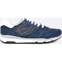 Geox - Buty. Niebieskie buty sportowe męskie Geox, ze skóry, bez zapięcia. W wyprzedaży za 219,90 zł.